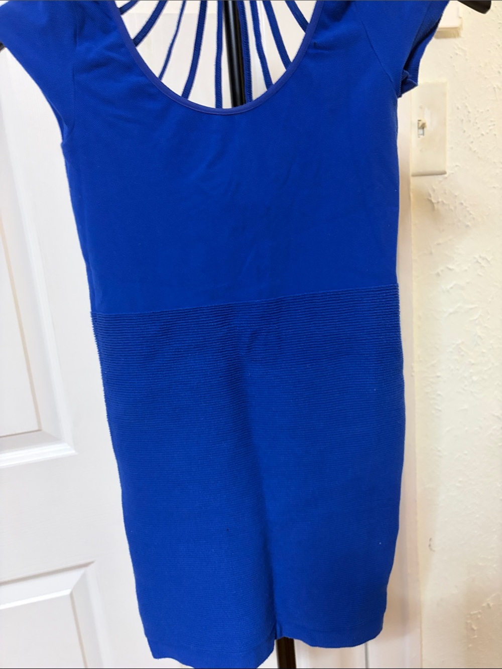 bebe Electric Blue Mini Dress with Strappy Back - Picture 2 of 9